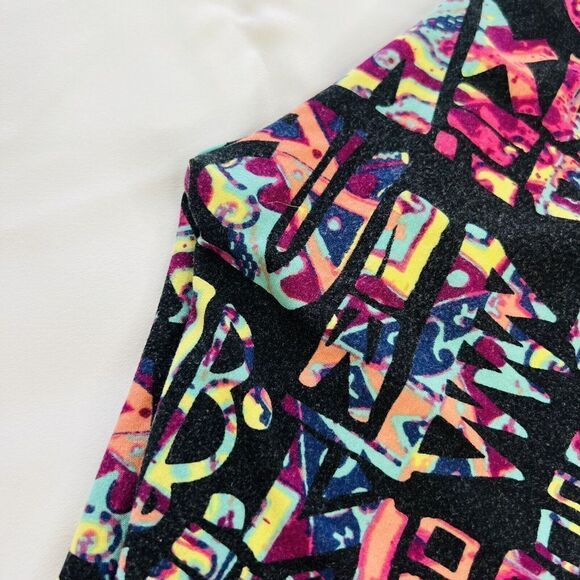 LulaRoe Leggings Aztec Colorful Red Black Pink Yellow Blue 0652 - Picture 3 of 5